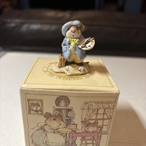 Wee Forest Folk Arty Mouse Blue Coat Figurine Collectible miniature 1982 Retired - Picture 1 of 4