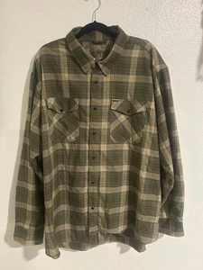 EUC DIXXON Herren 3XL Langarm Druckknopf Knopfleiste 0,300 Blackout Grün Flanell - Bild 1 von 24
