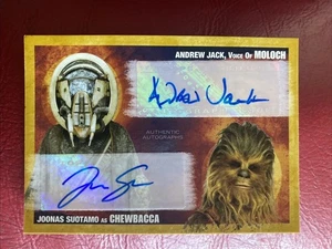 2018 Topps Star Wars Solo Jack Moloch Suotamo Chewbacca dual Auto Autograph /5 - Picture 1 of 3