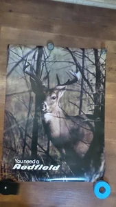 VTG Redfield Scopes Dealer Poster WHITETAIL DEER YOU NEED A REDFIELD HUNTING - Picture 1 of 1