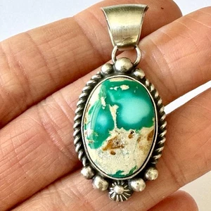 Navajo Türkis Anhänger Sonora Gold signiert Shakey Sterling Handarbeit Indianer - Bild 1 von 6