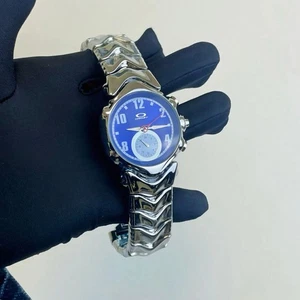 OAKLEY Oakley Stainless Steel Chronograph Watch with Blue Dial Wristwatch - Picture 1 of 24