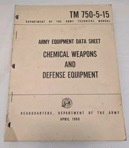 Technical Manual Army TM 750-5-15 1969 Data Chemical Weapons Defense Equipment  - Picture 1 of 4