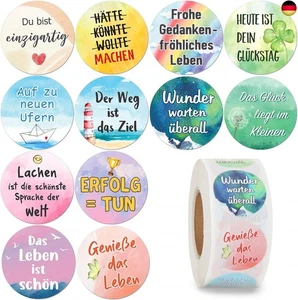 500 Stk 12 Muster Deutsch Inspirierende Sprüche Motivationsaufkleber - Bild 1 von 5