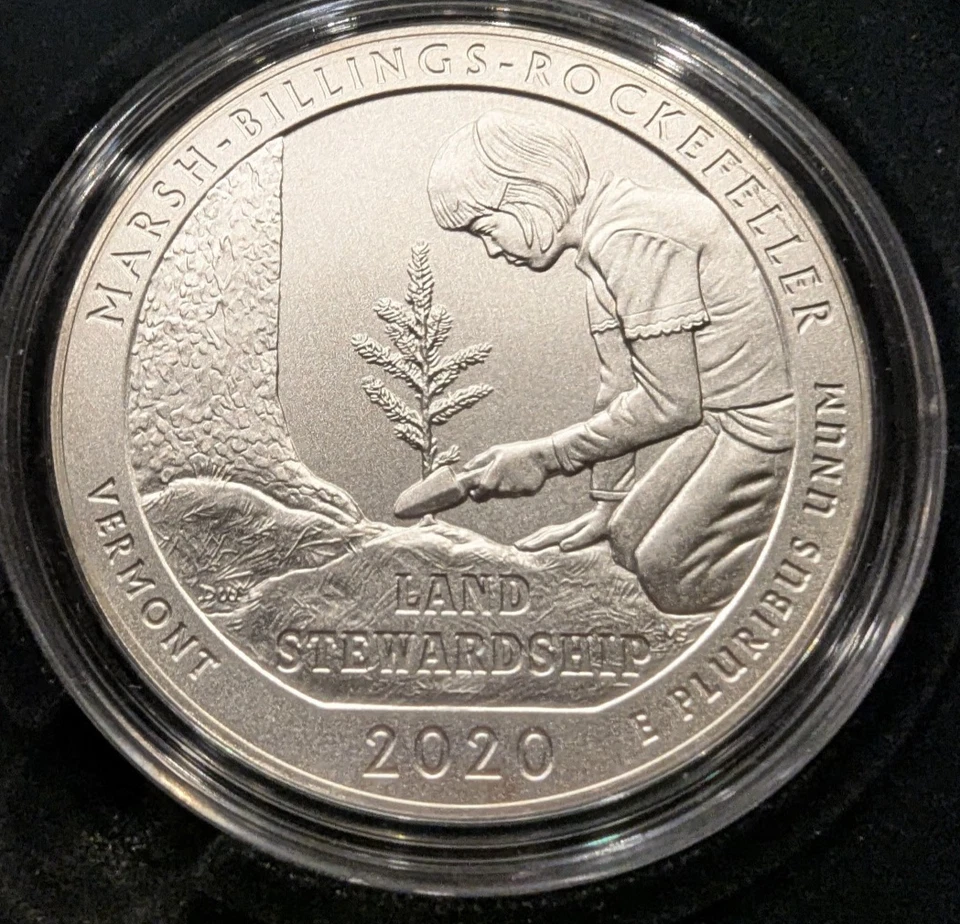 2020P 5 oz America the Beautiful ATB Vermont Marsh-Billings-Rockefeller OGP&COA - Image 1 of 3