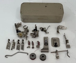 Vintage PFAFF Nähmaschine 130,230,360 +hellbraune Dose, niedrige Schaftfüße, Zubehör+ - Bild 1 von 6