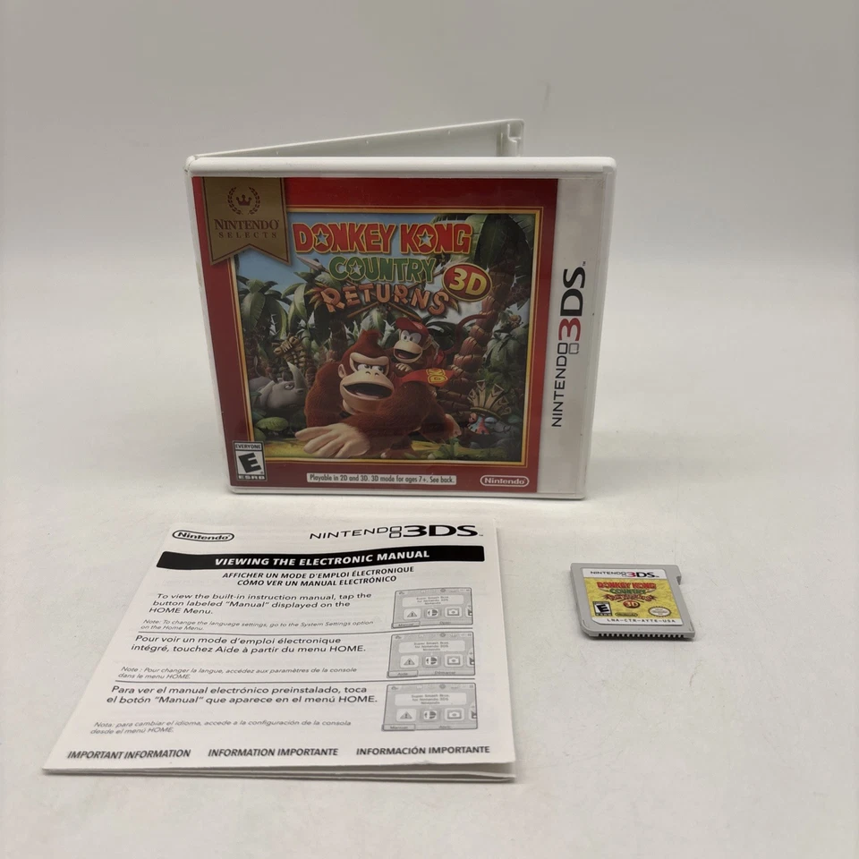 Donkey Kong Country Returns 3D: Nintendo Selects (3DS, 2016) Tested! - Image 1 of 4