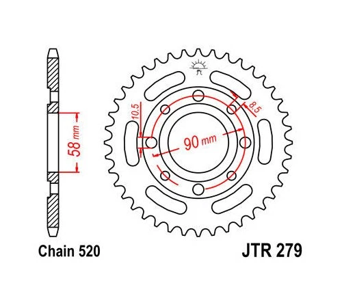 JT Steel Rear Sprocket 520 35T #JTR279.35 fits Honda CB200T 1974-1976 - Image 1 of 1