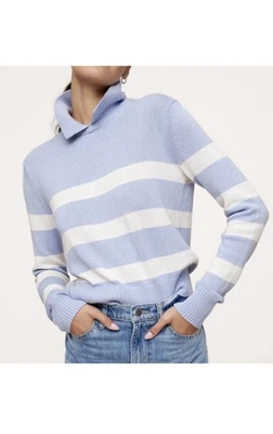 Nuevo con etiquetas Suéter Polo Banana Republic Rayas Azul y Blanco Pequeño Precio de venta sugerido por el fabricante $100 Foto 1 de 4