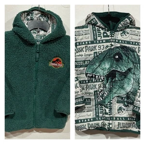 Jurassic Park Kids Reversible Dinosaur Jacket Size 5 Fleece Lined Jurassic World - Picture 1 of 13