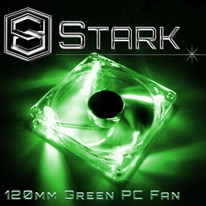 1x Green 120mm 4-LED Quad Light Neon PC Computer Case Clear Cooling Fan Mod - Picture 1 of 1