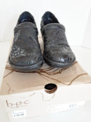 Zuecos sin cordones BOC Born Concept Peggy negros florales C45797 zapatos talla 6M Foto 1 de 4