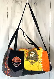 Harley-Davidson Patchwork Texas Grafica Fatta a Mano Tote Cerniera T-Shirt Borsa 1324E - Foto 1 di 12