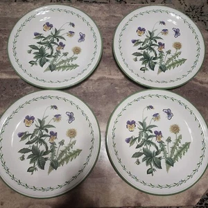 Set Of 4 Garden Bloom 2372 by Studio Nova DINNER PLATES 10 3/4" By Mikasa - Picture 1 of 6