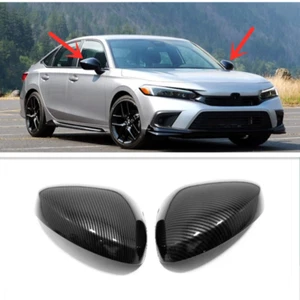 For Honda Civic 2022 2023 Carbon Fiber Side Mirrors Rearview Cover - Picture 1 of 8