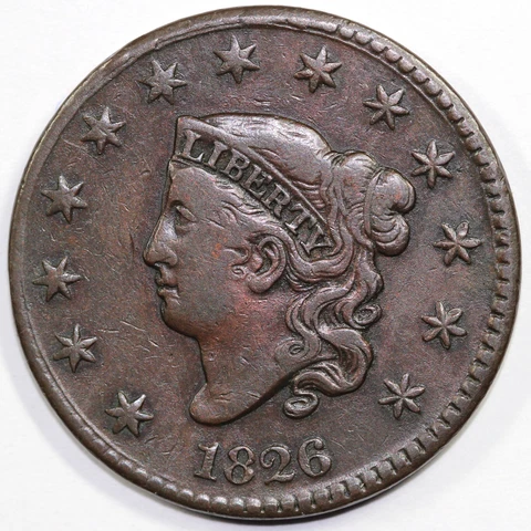 1826 1c Coronet or Matron Head Large Cent *Double Profile* Cover
