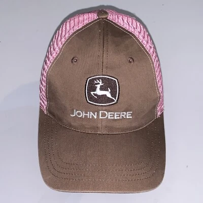 Gorra de béisbol John Deere para mujer rosa tostado camionero malla bordado logotipo sombrero Foto 1 de 4