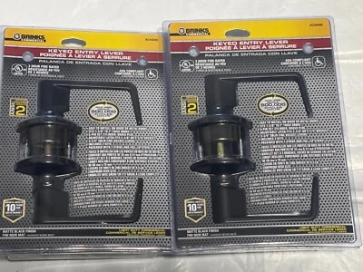 2X BRINKS COMMERCIAL Palanca Negro Mate Interior/Exterior Llave Igual Puerta Entrada Foto 1 de 2