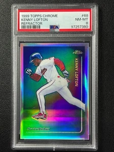KENNY LOFTON PSA 8 1999 TOPPS CHROME BASEBALL #68 REFRACTOR INDIANS 7380 - Picture 1 of 2