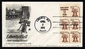 USA, SCOTT # 1595-D, ARTCRAFT FDC COVER - LIBERTY BELL BOOKLET PANE, YEAR 1976 - Picture 1 of 1
