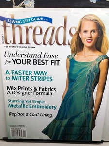 threads magazine January 2017 Miter Stripes, Mix Prints, Metallic Embroidery - Picture 1 of 5