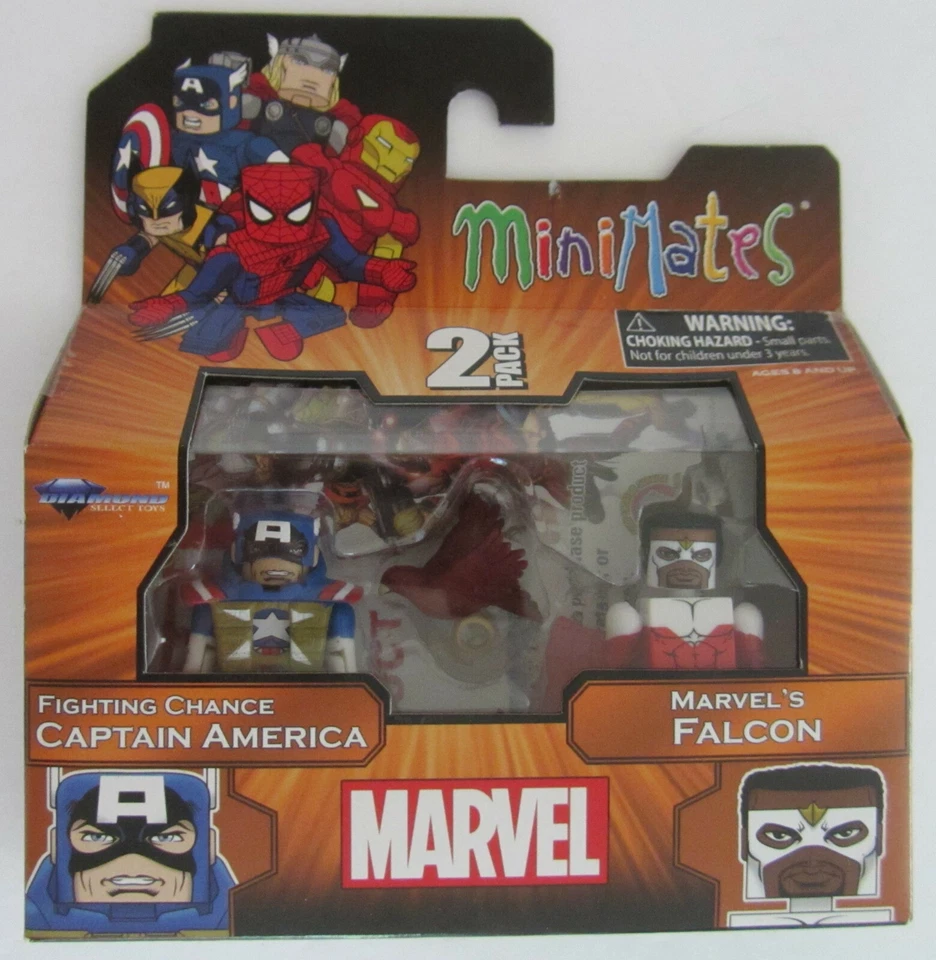 MARVEL~MINIMATES~FIGHTING CHANCE CAPTAIN AMERICA~MARVEL'S FALCON~TRU~2 PAC~NEW Foto 1 de 2