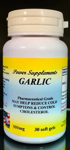 Garlic 500mg, cholesterol aid, cardiovascular health ~ 30 soft gels. Made in USA - Picture 1 of 2
