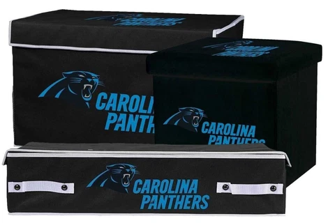 Carolina Panthers NFL Collapsible Footlocker, Ottoman & Under the Bed Bin Cover