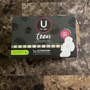 U by Kotex Teen UltraThin Pads with Wings Extra Absorbent, 14 Ct Free Shipping - Picture 1 of 2