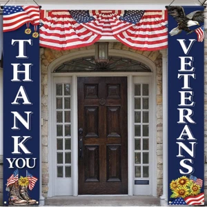 Memorial Day Decorations 4Th of July Porch Banner Thank You Veterans Patriotic D - Picture 1 of 7