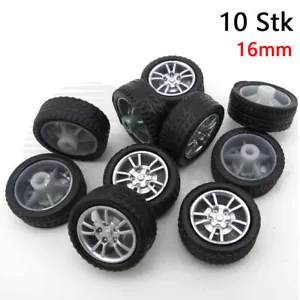 10 Stk 16mm Gummi Modell Auto Rad Reifen für 2mm Welle RC Fahrzeug LKW Spielzeug - Bild 1 von 5