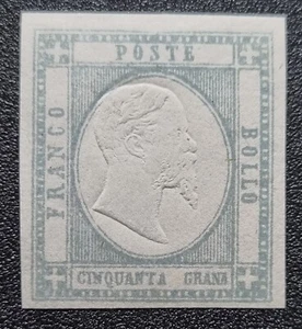 ASI Provincie Napoletane 1861 MNH 50 grana grigio perla Sass 24 - f.to Cardillo - Picture 1 of 2