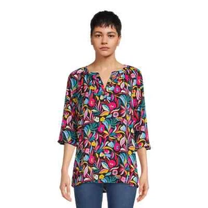 The Pioneer Woman Peasant Blouse With 3/4-Length Sleeves Women's M MultiColor - Picture 1 of 5