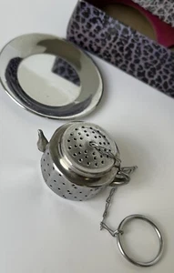 Vintage Tea Infuser Mini Teapot Shape with Saucer Made In Occupied Japan - Picture 1 of 7
