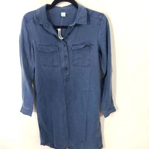 NWT Old Navy Women's Size XS Denim Jean Chambray Long Sleeve Dress Casual - Picture 1 of 9