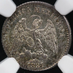 1881 5c GO S Mexico 5 Centavos NGC MS 64 - Picture 1 of 4