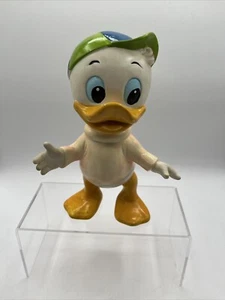 Vintage Walt Disney 1960’s Donald Duck Nephew Huey Green Cap Rubber Squeeze Toy - Picture 1 of 24