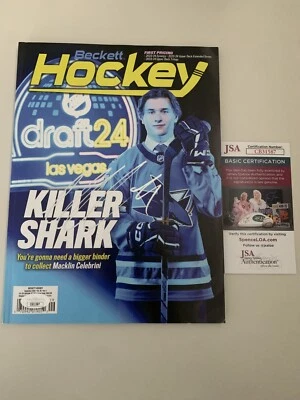 Macklin Celebrini Signed Beckett Magazine JSA Coa Autographed San Jose Sharks - Image 1 of 2
