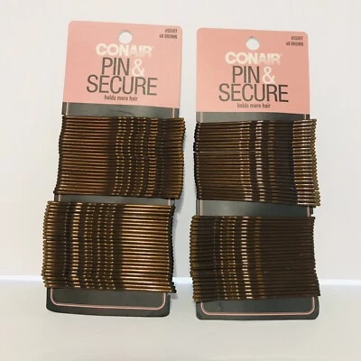 Conair Brown Pin & Secure Extra Long Bobby Pins 48 pcs Hair Pins 2.75" Long - Image 1 of 4