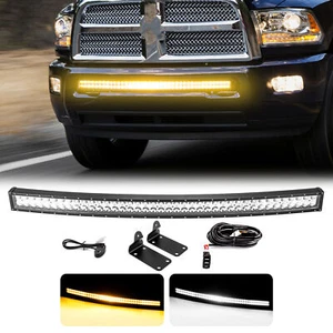 For 10-19 Dodge Ram 2500/3500 Amber/White Strobe 42'' LED Light Bar Bumper Combo - Picture 1 of 11