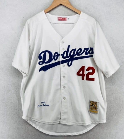 MITCHELL & NESS 1955 JACKIE ROBINSON #42 Brooklyn Dodgers Wool Jersey Size 48 XL Cover