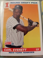 Carl Everett 1991 Score #386 1st Round Draft Pick Rookie New York Yankees RC