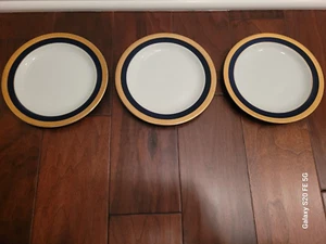 3 Horchow Cobalt Forum Salad Plates Rare - Picture 1 of 4