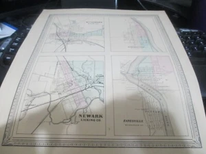 1868 NEWARK, ZANESVILLE, STEUBENVILLE, MT VERNON, OHIO MAP11 BY 13 - Picture 1 of 1