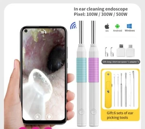 Wireless Smart Vision Ear Stick Ears Picker Precision Endoscope Camera Otoscope - Picture 1 of 29