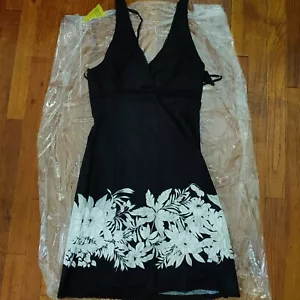 bcbg maxazria Black And White Floral Halter dress Size 2 - Picture 1 of 7