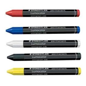 Staedtler 236 Lumograph Permanent Chinagraph Jumbo Crayon Marker 12mm - Assorted - Picture 1 of 3