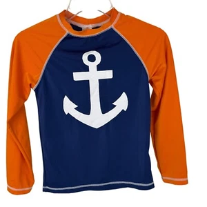 Gymboree Kids Rash Guard Swim Shirt Top Anchor Long-Sleeve M (7-8) - Picture 1 of 3