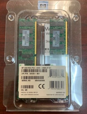 HP 8GB 2X4GB PC2 -6400P SRAM 504351-B21 504465-061 SERVER MEMORY SEALED NEW - Image 1 of 4