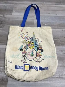 Vintage 80s Walt Disney World Canvas Tote Bag Mickey Minnie Magic Kingdom Daisy - Picture 1 of 7